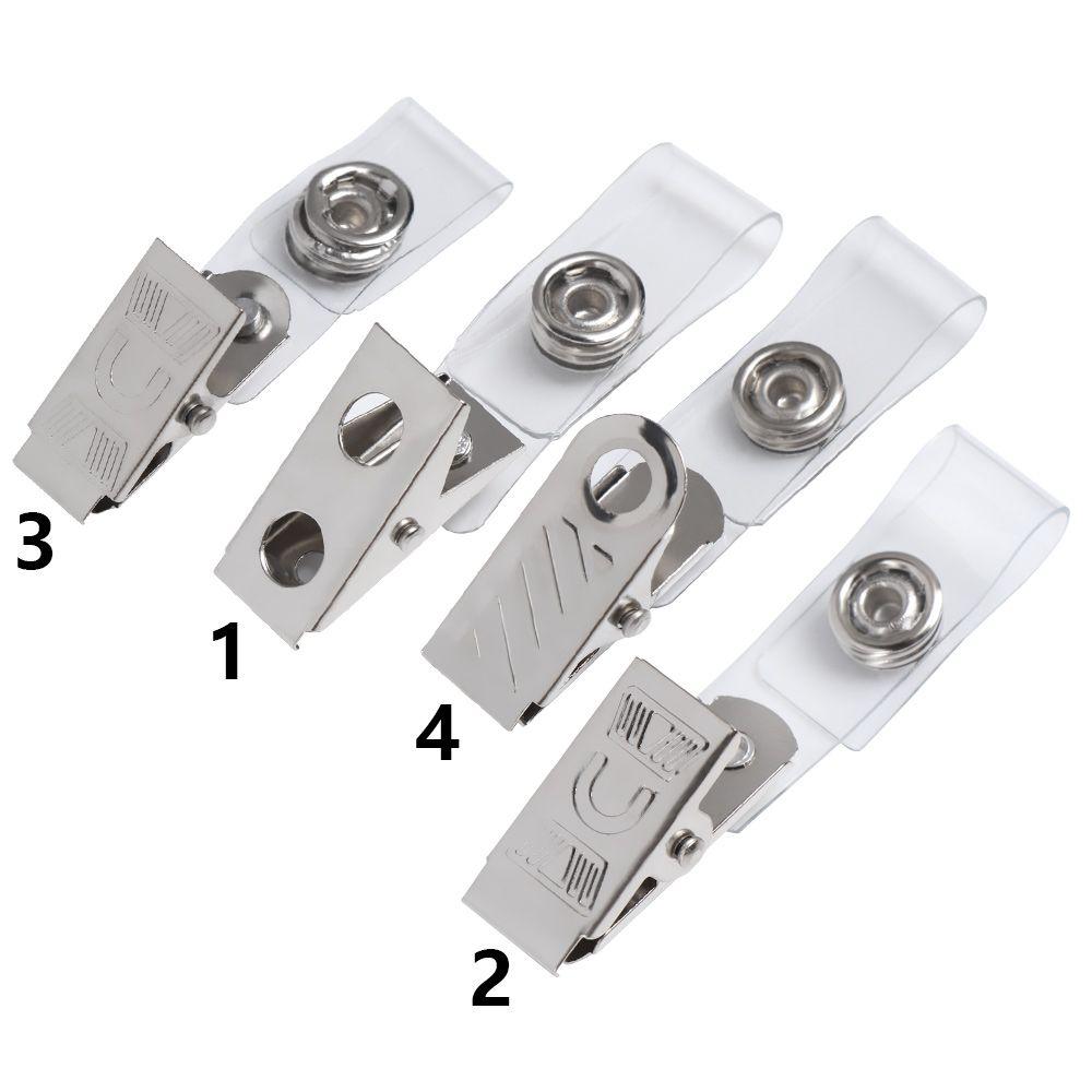 10/20/50pcs 4 Styles Reel Skipping Metal Pull Card Holders Kawaii Clips ID Card Badge Lanyard Clip