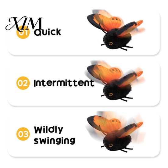 Automatic Moving Kitten Toys Smart Sensing Flapping Butterfly Cat Toy, Realistic Wing Motion Chasing Stalking Pouncing Engaging for Solo Play