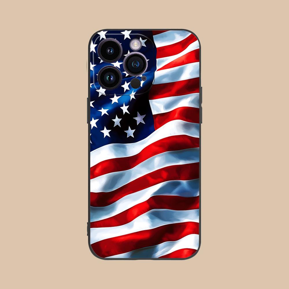 США Флаг Америки Чехол для мобильного телефона iPhone 17 16 15 14 13 12 11 X XR XS 8 7 Air Pro Max Plus Mini Цветной Чехол Cover