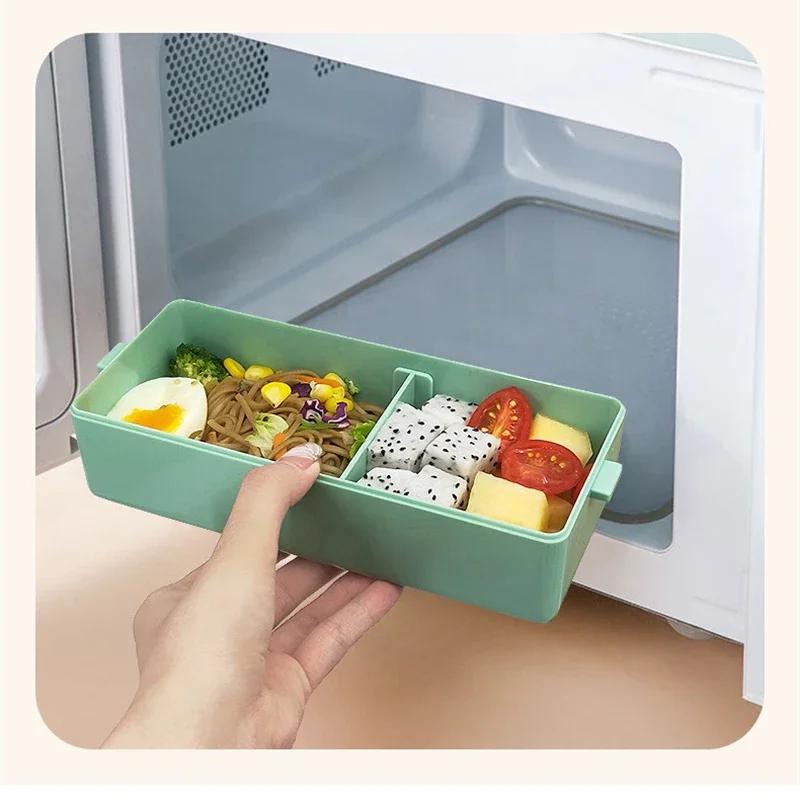 Трехслойные ланч-боксы с отделениями 1450 мл Ланч-бокс для взрослых студентов Ланч-бокс с вилкой ложкой Контейнер для хранения еды для микроволновой печи