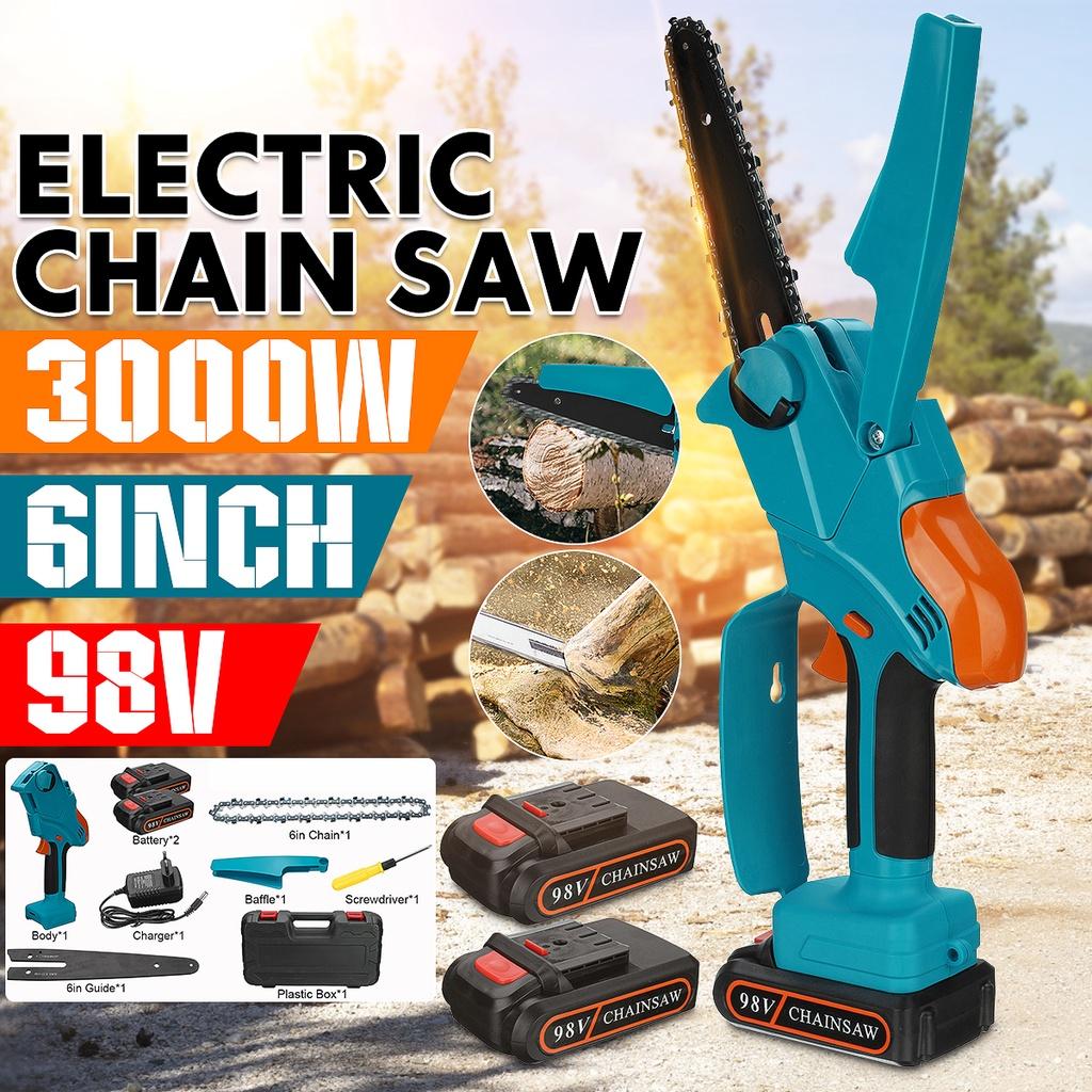 98VF 6-дюймовая беспроводная электрическая цепная пила, мини-ручная обрезка, мини-электрическая пила, деревообрабатывающий инструмент для обрезки сада
