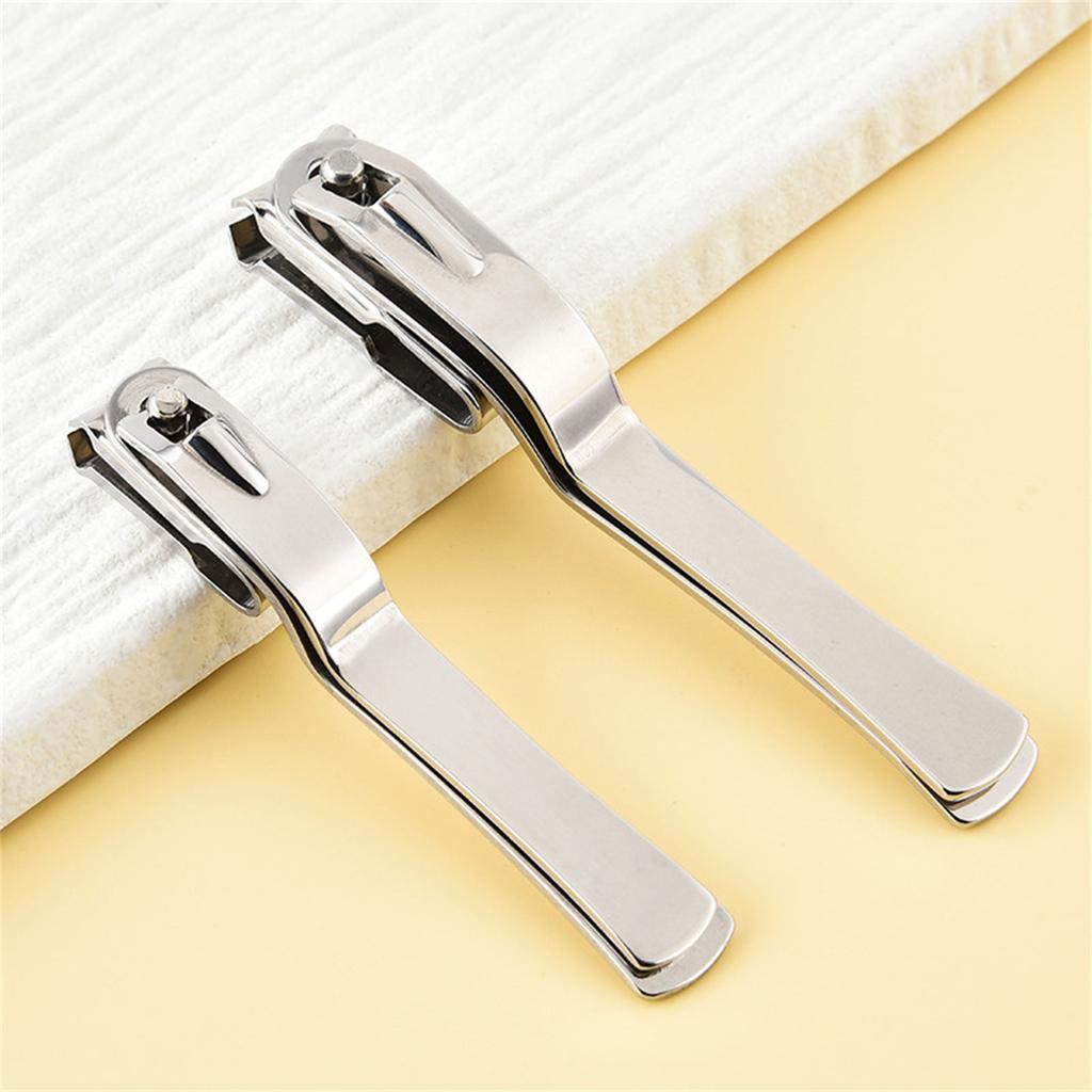 Вращающиеся на 360 градусов кусачки для ногтей из нержавеющей стали с защитой от разбрызгивания и широким лезвием для толстых ногтей