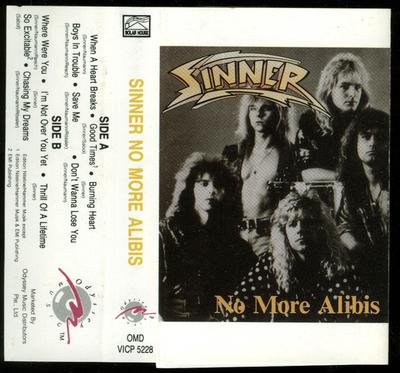CD SINNER - No More Alibis  VICP5228 Solar Music, С 1993 Япония Рок Б/У