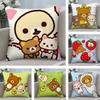 Rilakkuma Мультяшная Наволочка Плюшевая Ткань Мягкая Двусторонняя Печать Диван Теплая Зимняя Дом Детский Подарок Наволочка