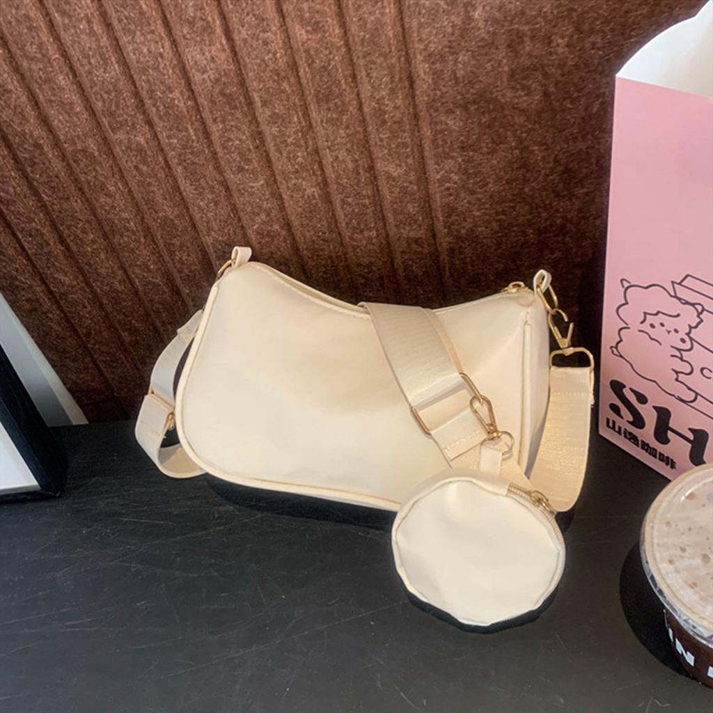 Stylish Shoulder Bag for Women Lightweight PU with Detachable Coin Purse Adjustable Strap for Daily Use Shopping Handbag