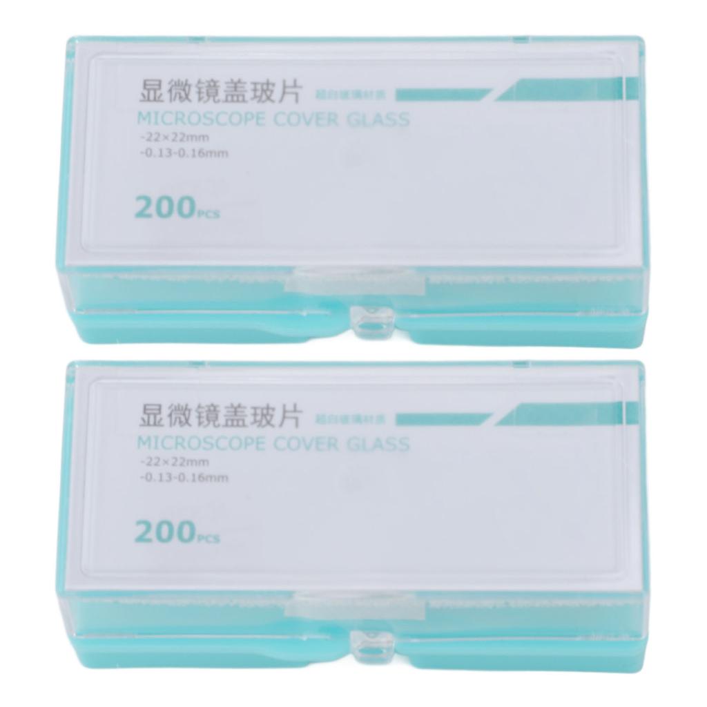 400 шт. покровные стекла для микроскопа с закругленными углами, квадратные пустые покровные стекла для микроскопа для Microsco