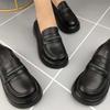 Женские лоферы на платформе весна 2025 новая британская модель с одной педалью маленькие кожаные туфли с глубоким вырезом на плоской подошве удобные одинарные туфли