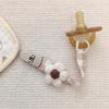 Plastic Flower Dummy Nipple Holder Plaid Embroidery Pacifier Clips Retro Baby Pacifier Chain  Girls
