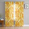 Simplicity Plant Leaves Chiffon Sheer Curtains For Living Room Bedroom Decoration Window Tulle Curtains Drapes