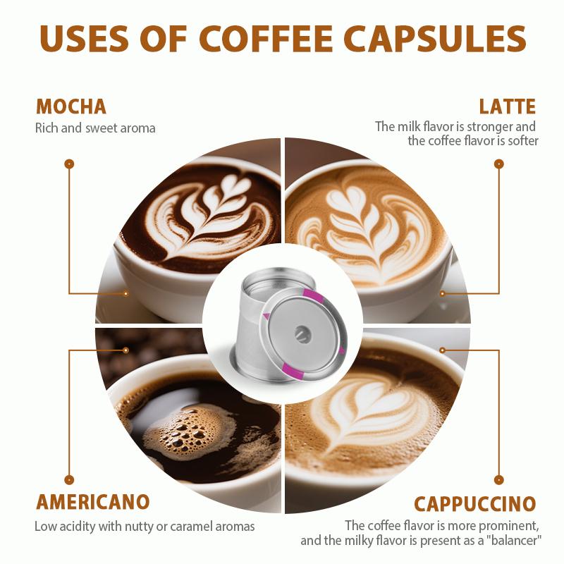 Reusable K Cups Pods Stainless Steel coffee capsule shell Compatible Refillable Coffee Filters Coffee Makers Coffee Accessories