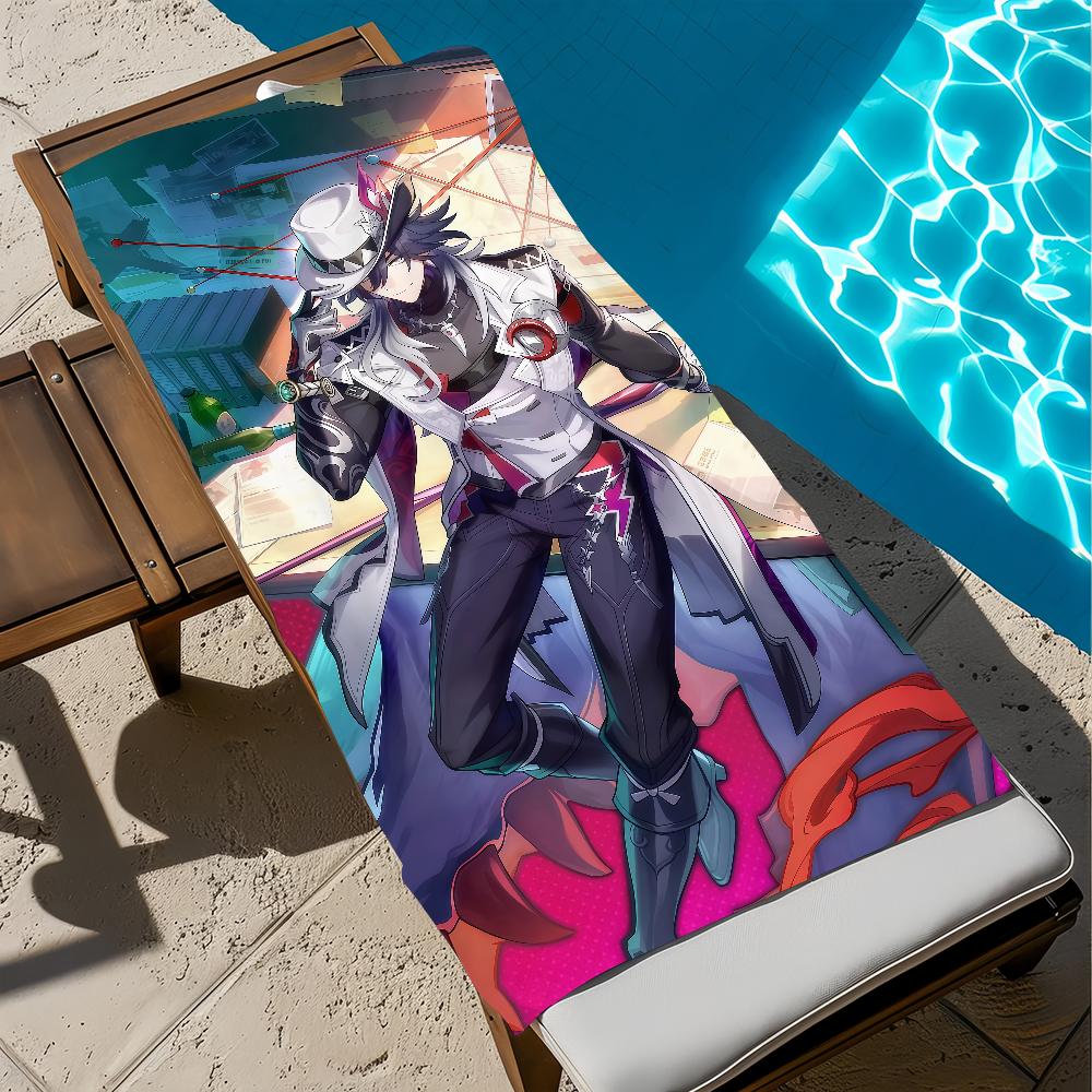 Honkai Star game RailAshveil Towel Large Quick-Drying Microfiber soft Beach Towel for Travel Fitness Sauna Bathing Camping