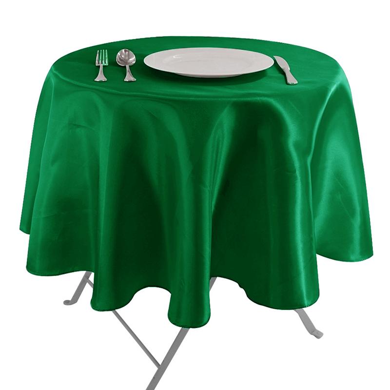 Round Satin Tablecloth Sky Blue Bright Silk Tablecloth For Baby Shower Wedding Birthday Party Banquet Christmas Table Decor
