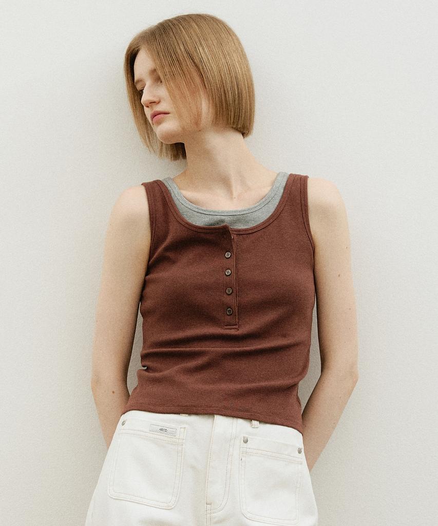 ARTID Layered Sleeveless Top_Brown