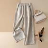 Cotton Linen Wide Leg Pants Women Spring Summer Drop Long Pants Solid Loose High Waist Thin Straight Casual Pants