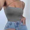 Y2K Strapless Tight Fitting Women's Summer Sexy One Shoulder Off Shoulder Solid Color Backless Jumpsuit Top
