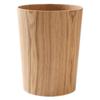 Trash Trash Can Dust Top Wooden Trash 9L Dust Living Waste Trash Can [Wooden Can] Box, Opening, Can, [Round/Natural] Box, Compact, Room, Bin,