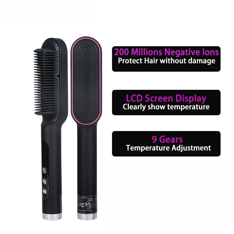 Wireless Hair Straightener Comb Negative Ion Hair Care Hair Curler USB Rechargeable Professional Hair Straightening Brush