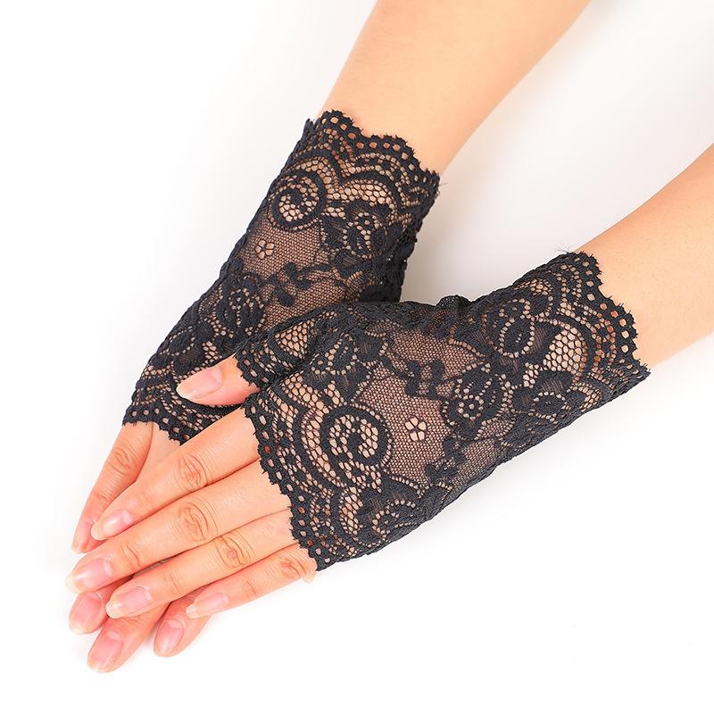 Charm Sexy Lady Women Lace Driving Sunscreen Glove Mittens