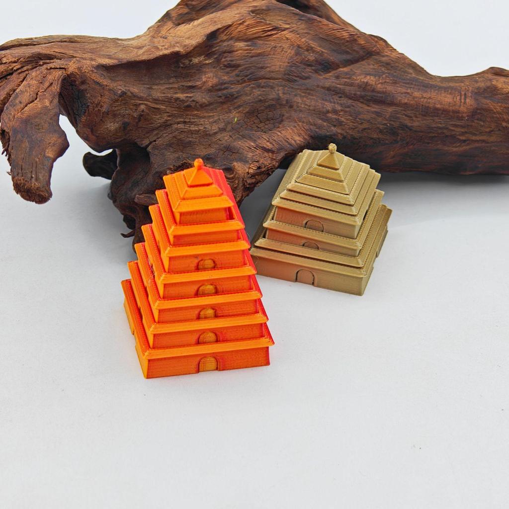 3D Складная Вращающаяся Пагода: Детская игрушка для снятия стресса и модель культурной архитектуры