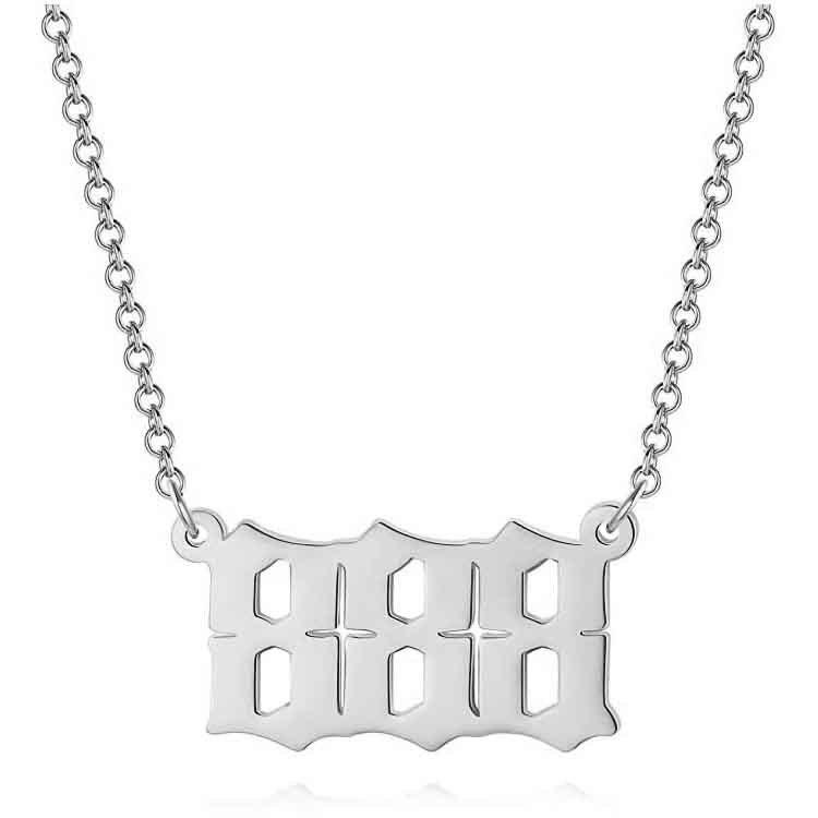 Ожерелья из нержавеющей стали с номерами ангелов, счастливыми числами 111 222 333 444 555 777 888 999 666 000, женское ожерелье с подвеской