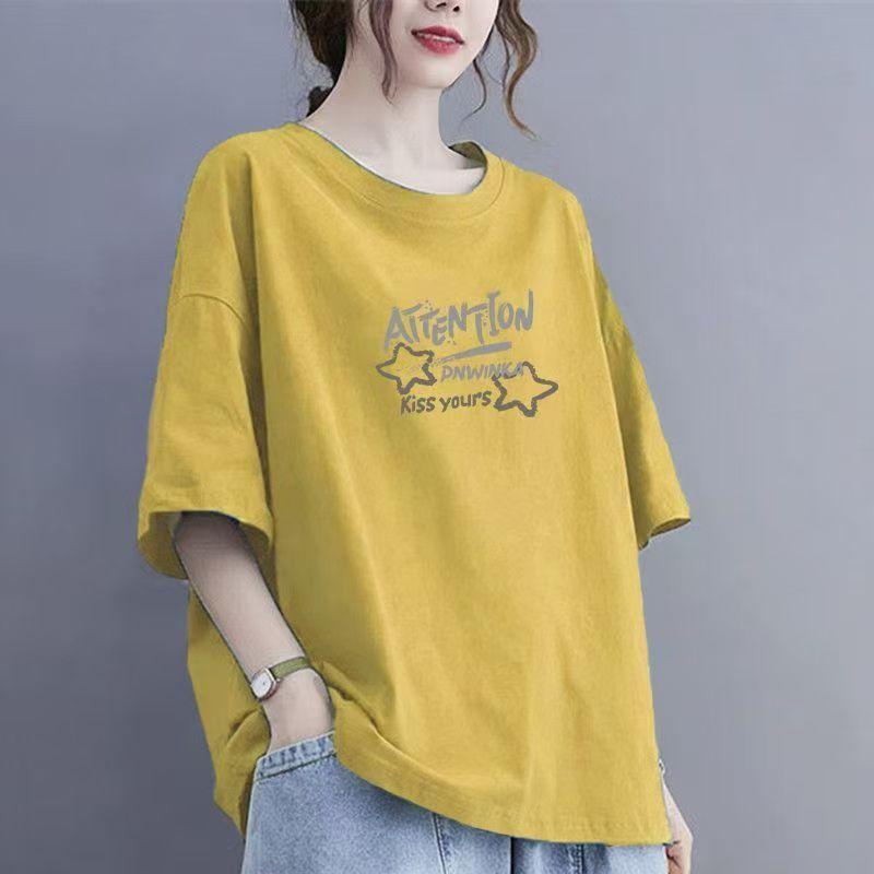 Футболка с короткими рукавами из хлопка и абрикоса, женская, лето 2024, новый нишевый дизайн, свободные топы в стиле Гонконга, шикарные топы