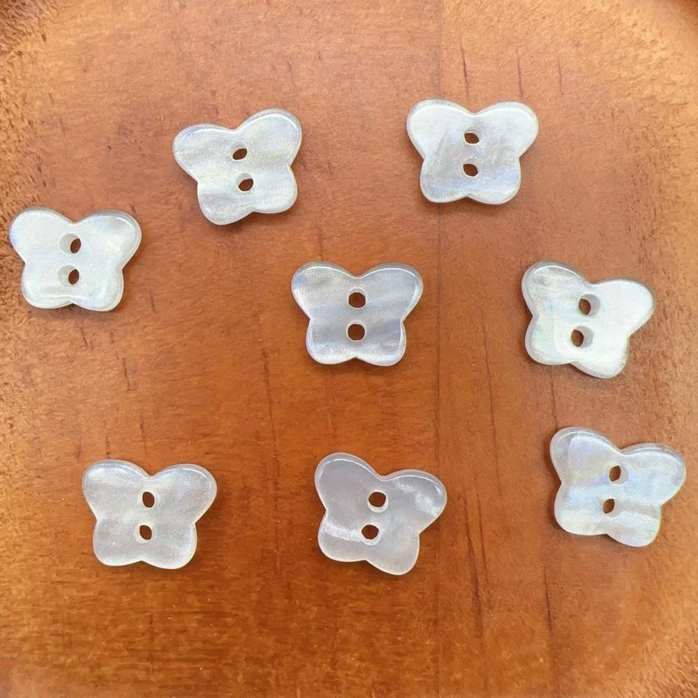 30pcs Glossy Surface Heart Buttons Cute Resin Buttons Mini Butterfly Buttons Clothing Coat