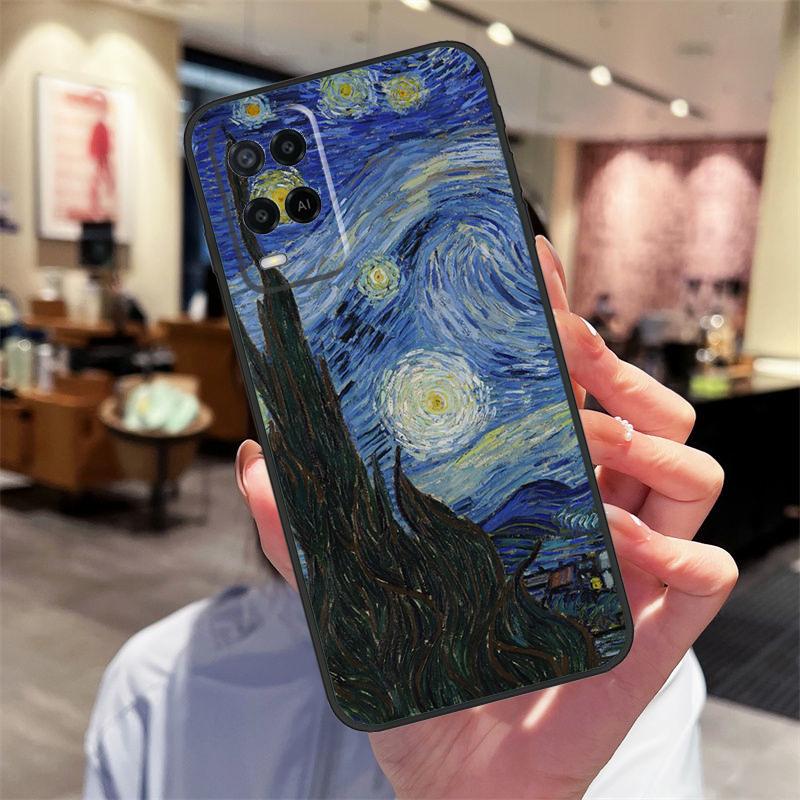 Кейс-масляная живопись Ван Гога для Oppo A94 A54 A40 A60 A80 A98 A78 A18 A38 A58 A16 A76 A96 A17 A77 A74 A57S A15 Чехол