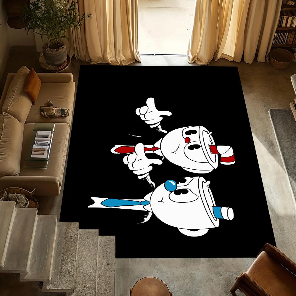 s-Spiel Door Mat Cartoon Anti-Slip Kitchen Bedroom Handmade Tufted Rug Carpet Living Room Entrance C-Cuphead Decoration
