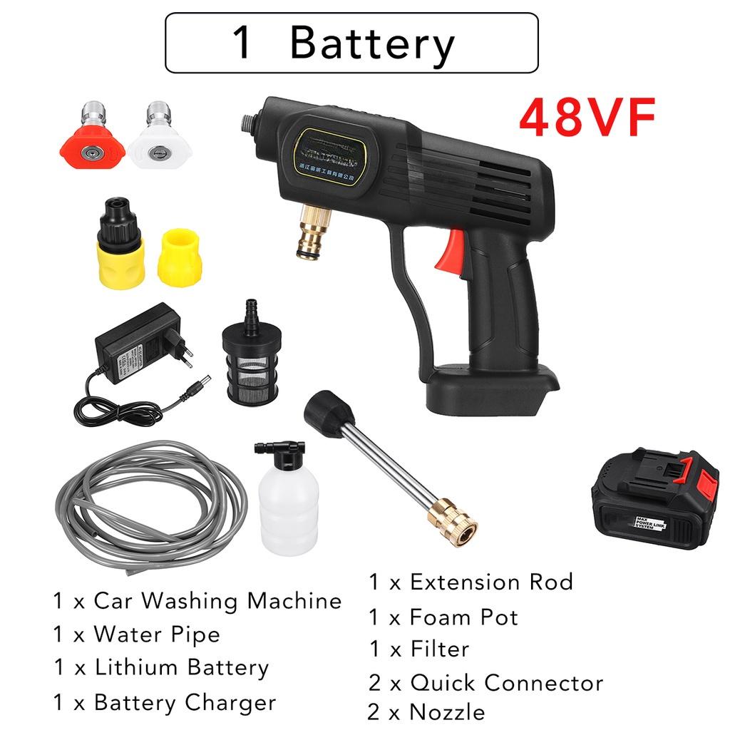 88 В Ручная Беспроводная Мойка Высокого Давления для Автомобиля Автоматический Распылитель Мойка для Автомобиля Очиститель Подходит для Аккумулятора 1000 Вт