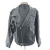 LOVEHEYNEW.COM Genuine Leather Double Riders Jacket Snap Button Full Zip Black M(USED)