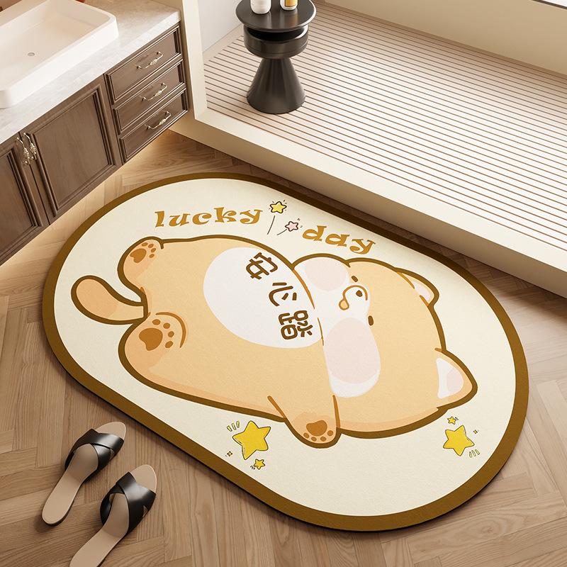 Коврик из мультфильма «Диатомовая грязь», домашний ковер, впитывающий нескользящий коврик для ванной комнаты, быстросохнущий впитывающий коврик для ванной комнаты