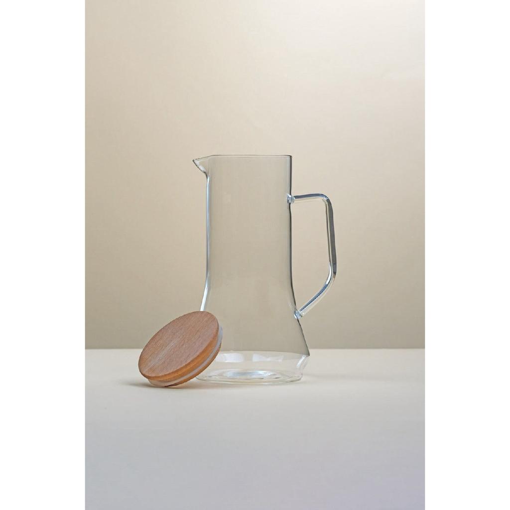 Glass Jug With Wooden Lid Vacuum 11,5x20,5cm - 1.200ml
