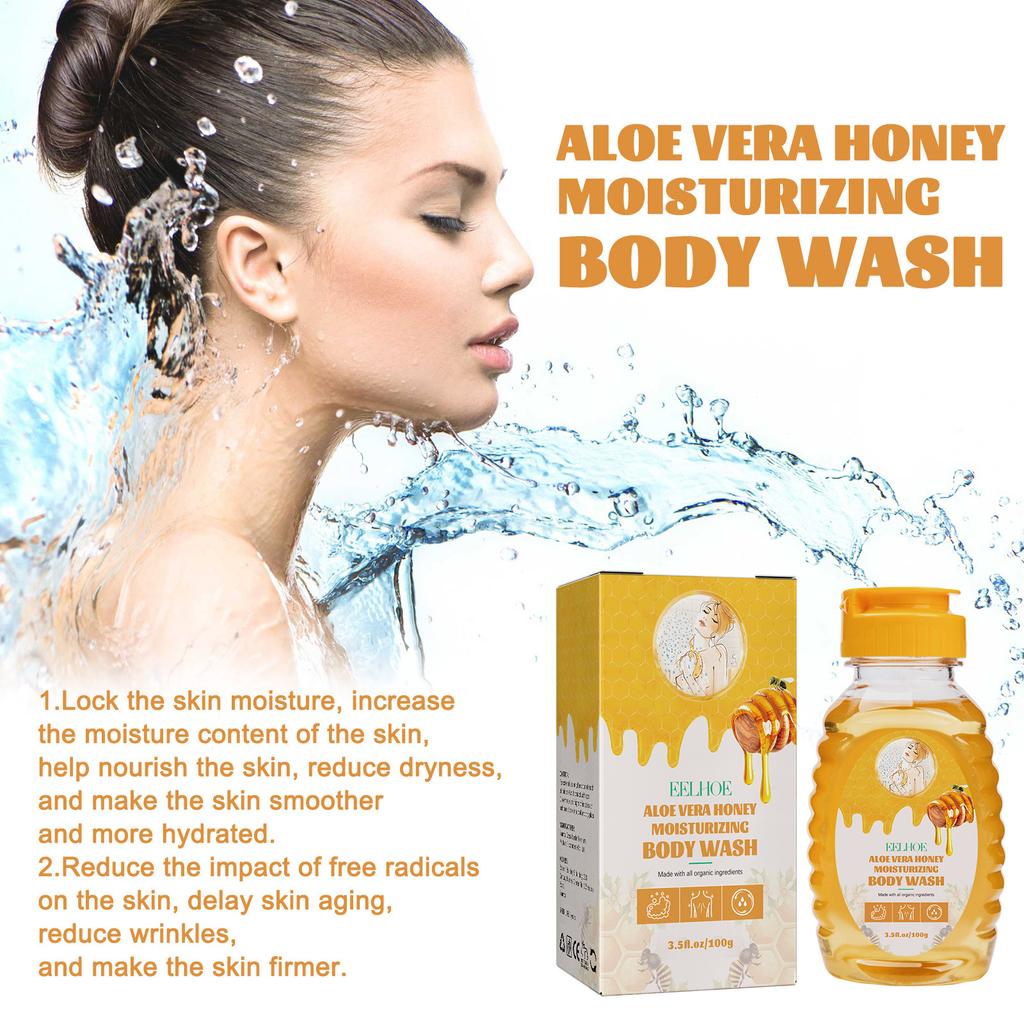 Honey Shower Gel for Deeply Cleansing, Exfoliating, and Moisturizing Skin, Enhance Your Natural Glow