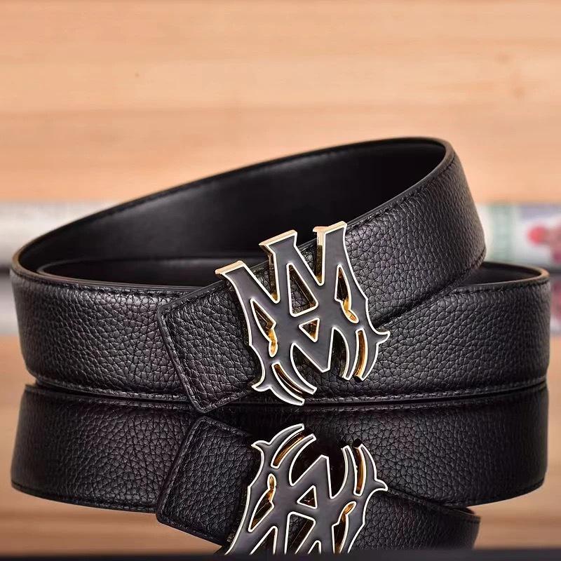 Мужской стильный кожаный ремень с гладкой пряжкой - Универсальный для бизнеса и моды