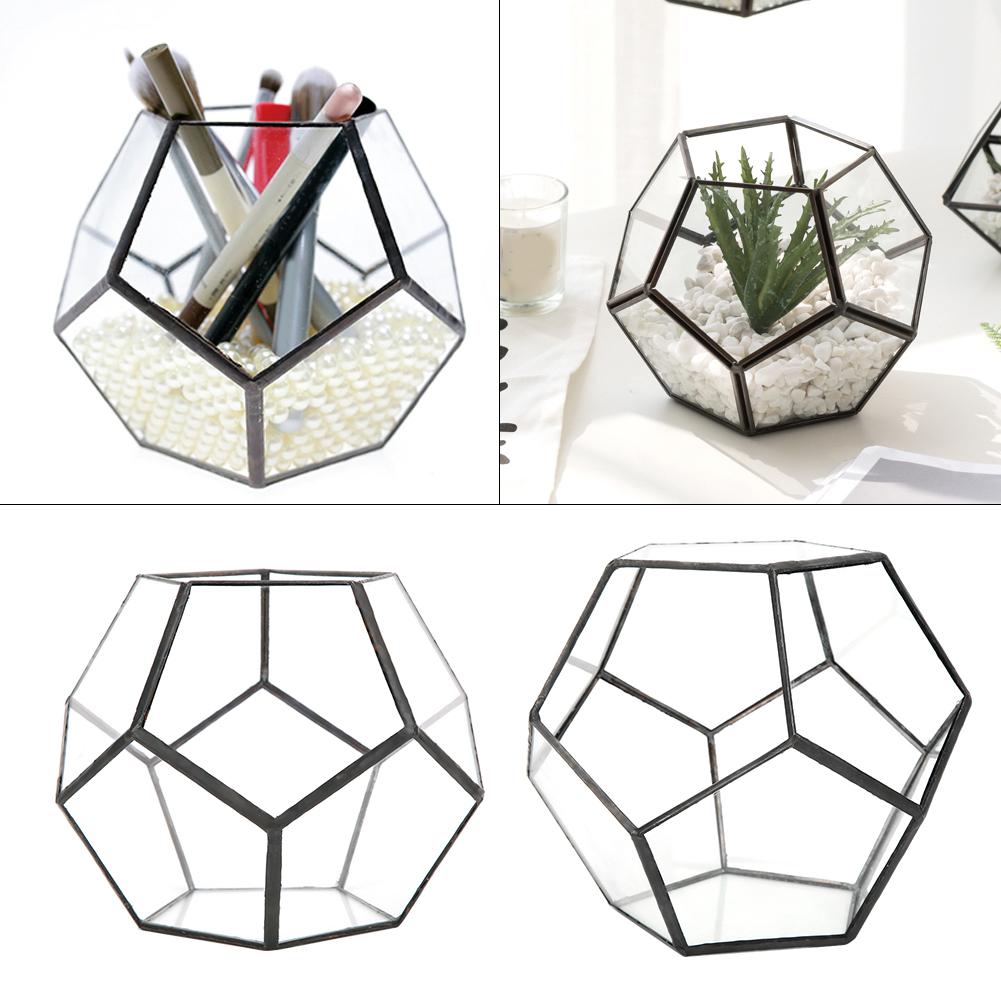 Стильный стеклянный цветочный горшок геометрической формы суккулентов, контейнер для растений, ландшафтное украшение