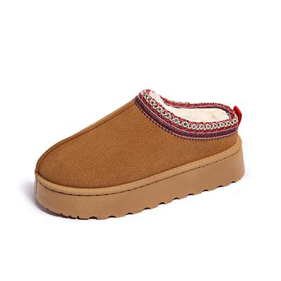 Зимние ботинки для женщин, новинка 2024 года, зимняя кашемировая теплая толстая подошва, без волос, полутапочки на каблуке, хлопковая женская обувь