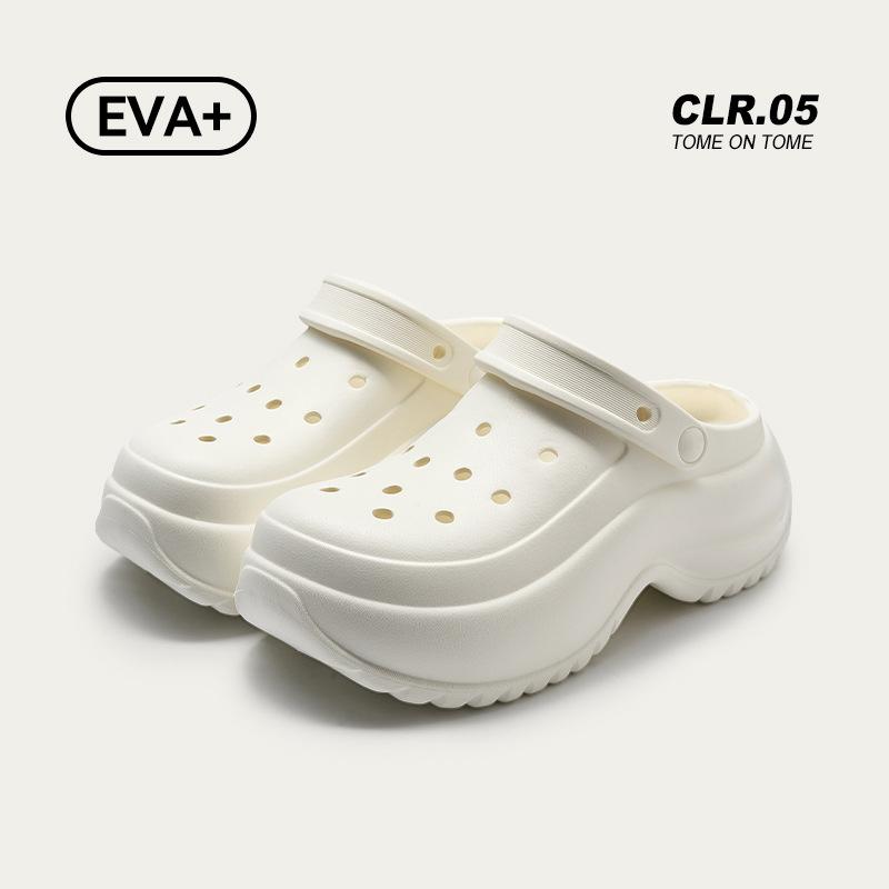 7,0 см обувь с отверстиями женская мультяшная милая верхняя одежда на высокой толстой подошве нескользящая не пахнущая ногами дышащая с закрытым носком шлепанцы