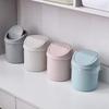 1pc- Mini Desktop Bin Small Trash Can Tube with Cover Bedroom Trash Can Garbage Can Clean Workspace Storage Box Home Desk