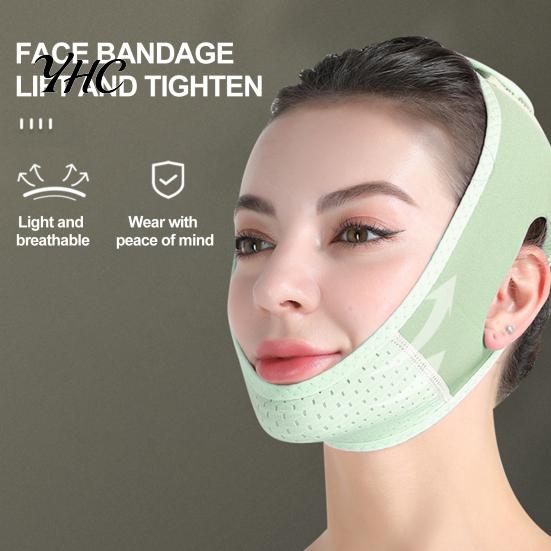 Women Face Bandage Chin Strap with Adjustable Fastener Tape Soft Breathable Double Reducer Beauty Sculpting