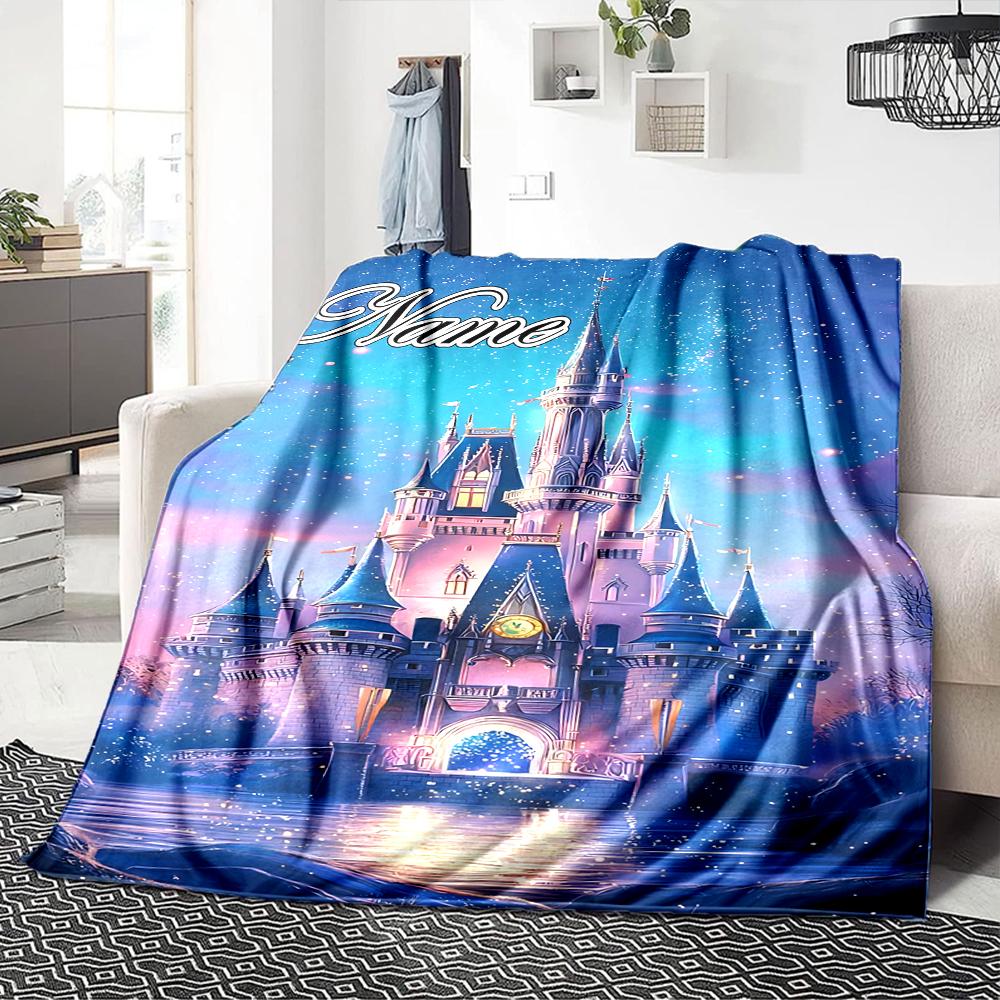 Custom Name "Castle Lights Night Sky" blanket for Couch & Bed, Plush Cozy Fuzzy Blanket Super Soft & Warm Blankets for Fall and Winter. 0908421