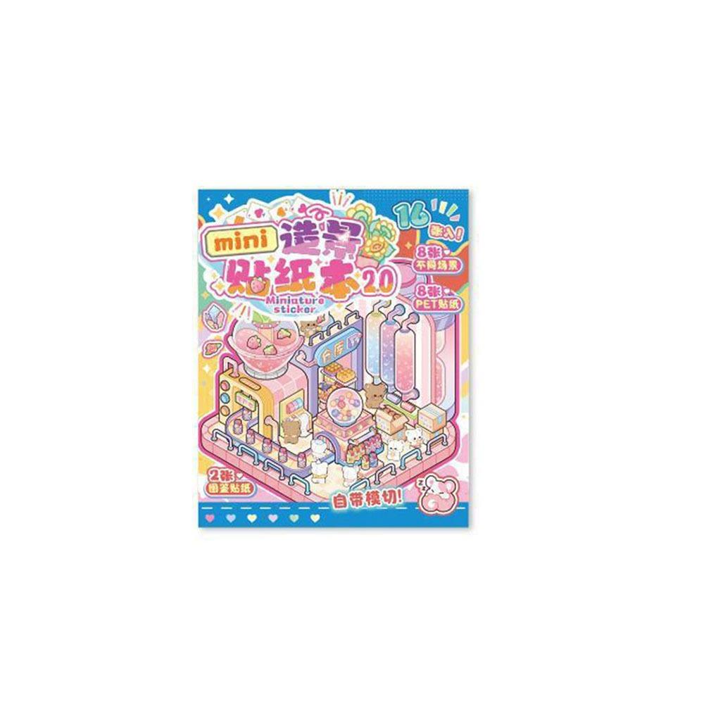 Миниатюрный альбом с наклейками PET 3D, карманные наклейки со сценами, наклейка-палатка для украшения, подарки