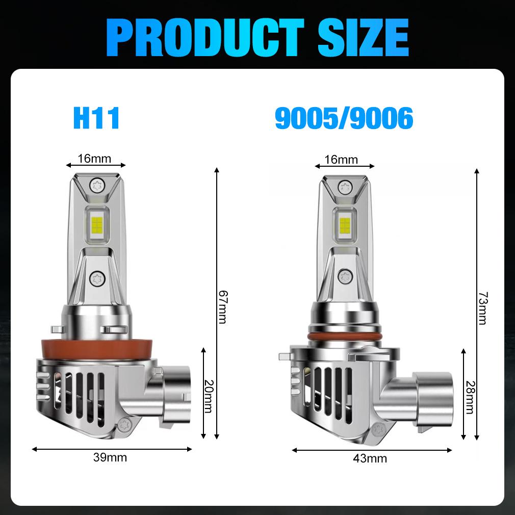 2 шт. супер яркая светодиодная лампа H11 H8 HB3 9005 HB4 9006 Mini Wireless 60 Вт 40000LM CSP для автомобильных фар автоматические лампы Plug&Play Turbo светодиодные противотуманные фары