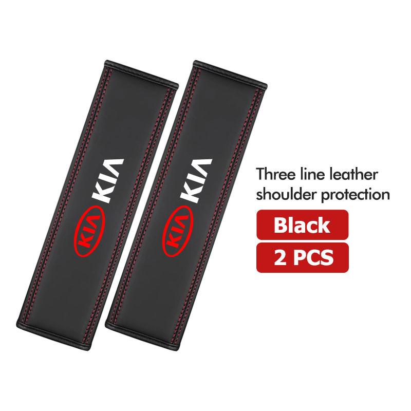OWVZ1 For KIA Car Seat Belt Shoulder Pad Leather Shoulder Pad Accessories Ceed Sportage Rio K5 K2 Optima Cerato Venga Sedona