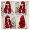 LOUIS FERRE, красный синтетический парик, длинный волнистый парик из натуральных волос с челкой для женщин, повседневные волосы, парик из термостойкого волокна
