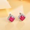 Легкие роскошные изящные серьги с рубином и натуральным драгоценным камнем, 8 мм, 7 карат, женские серьги из стерлингового серебра 925 пробы, ювелирные изделия, подарок для мамы