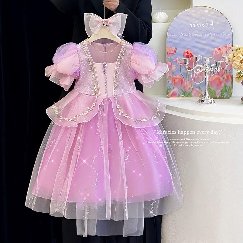 2-10Y Girls Princess Cosplay Aurora Cinderella Mermaid Dress Kids Costume Fancy Clothes Birthday Carnival Party Ball Gown