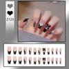 Elegant Spicy Girl Black Bow Heart Rhinestone Press-on Nails