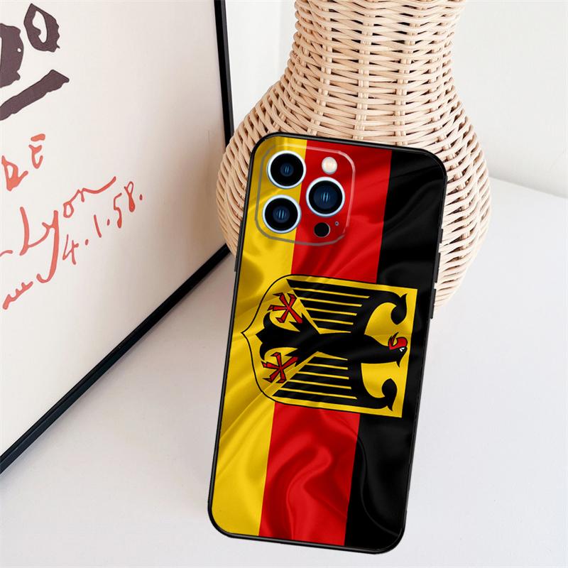Чехол-бампер с флагом Германии для iPhone 14 Pro 11 16 15 Pro Max 12 13 Mini Plus XS X XR Funda