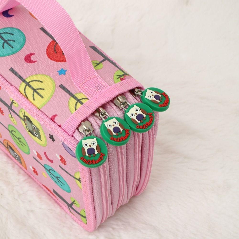 Large Capacity Sketch Pencil Case Cartoon Paintbrush Organizer Pen Storage Bag Art Painting
