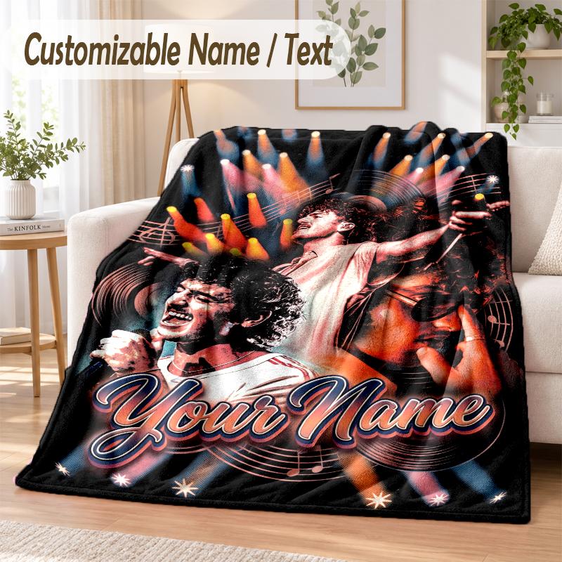 Benson Boone Custom Name Flannel Throw Blanket Soft Warm for Sofa Bed Indoor Home Use